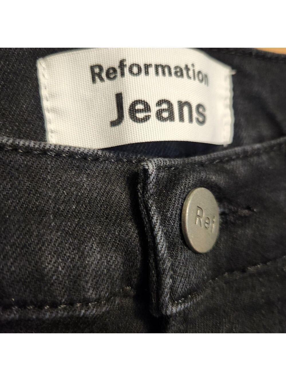 REFORMATION HIGH RISE STRETCH SKINNY BLACK JEANS SIZE 25 - Picture 4 of 6